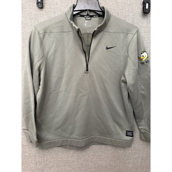 University of Oregon Ducks Nike Golf 1/4 Zip Sweatshirt XL Olive Green Football - Picture 1 of 8
